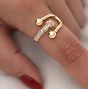 ✨ 18K Gold Plated Adjustable Designer-Inspired Pavé Ring ✨